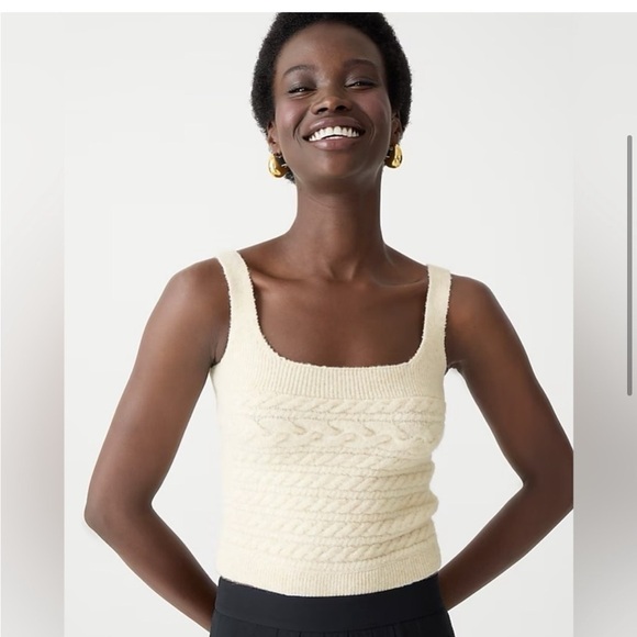 NWT J. Crew Supersoft Cropped Cableknit Sweater Tank Set - Picture 5 of 8